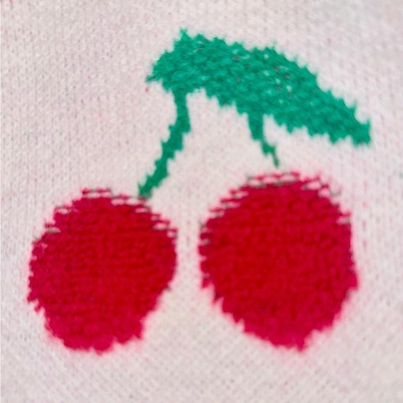 NWT &Merci “Sweet As Can Be” Ivory Cherry Print Sweater in size small - Picture 15 of 16